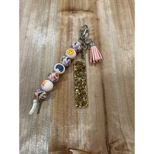 Initial‎ I Zoo Animal Silicone Bead Lobster Clasp Keychain Purse Charm Acrylic